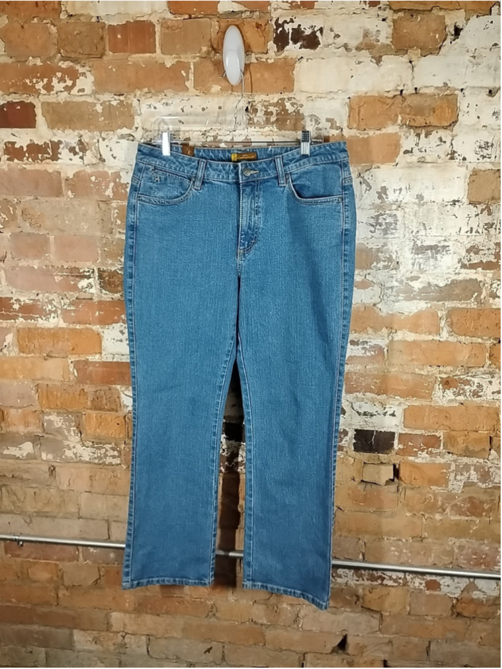 Aura by Wrangler Blue Jeans Straight‎ Cut Stretch Size 12R